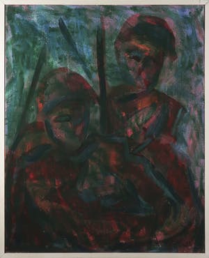 Piet van Mook - Olieverf op doek, Expressief werk met figuren - Ingelijst kopen? Bied vanaf 1!