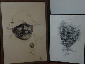 Will Berg - Zelfportret en lachende boer kopen? Bied vanaf 40!