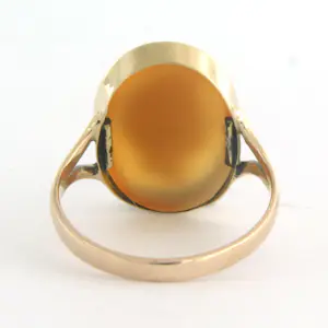 Gele (BWG) ring met cameo - 3.0 gram - ringmaat 17 (53) kopen? Bied vanaf 155!