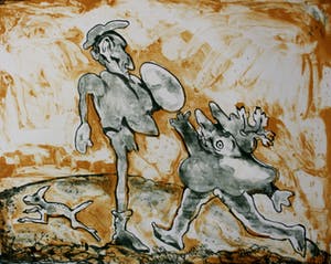 Lucebert - litho: Don Quixote en Sancho Panza kopen? Bied vanaf 225!