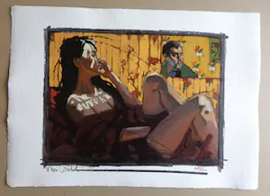 Nico Vrielink - LES MISERABLES (SELFPORTRAIT GAUGUIN) / KLEURZEEFDRUK / 39x55cm / SIG kopen? Bied vanaf 60!