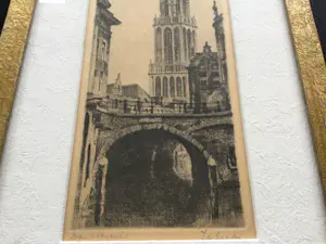 Jan Sirks - Dom Utrecht | ets - ingelijst kopen? Bied vanaf 45!