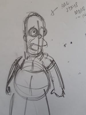 Matt Groening - originele productie tekening, The Simpsons, Homer kopen? Bied vanaf 1!