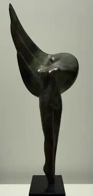 Ruurd Hallema - bronzen sculptuur | 'Engel' | Hardstenen sokkel verkauft für € 350!