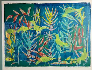 Jan Bezemer - zonder titel (vogels en planten) vendu pour 140€ !