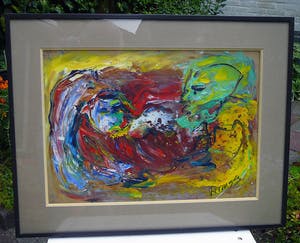 Niet of onleesbaar gesigneerd - Alu & Brun -expressionisme circa 1980- kopen? Bied vanaf 1!