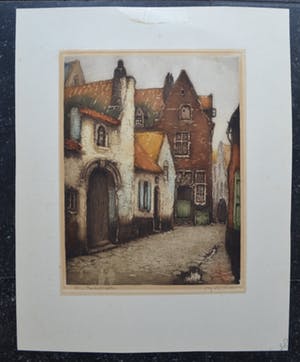 Alfred van Neste - Rue des X11 Apotres - handgesigneerde kleurenets kopen? Bied vanaf 10!
