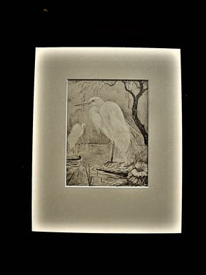 Gerard Christiaan J Gerrits - Fraaie omstreeks 1920 gemaakte potloodtekening "Ooievaars" gesigneerd kopen? Bied vanaf 28!