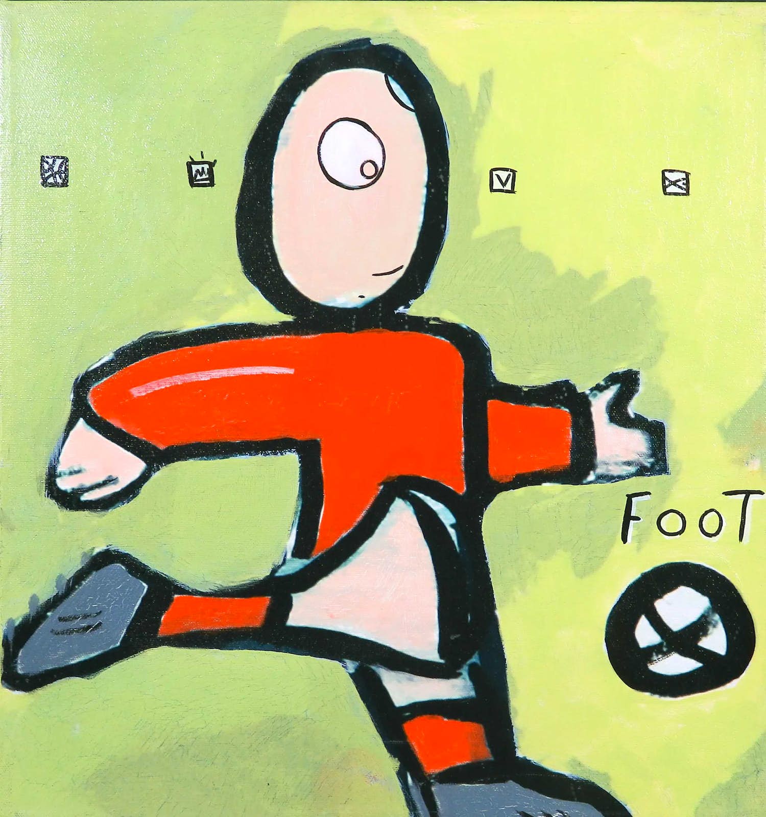 Jacob Herskind - Gemengde techniek op doek, Foot(ball) kopen? Bied vanaf 1!