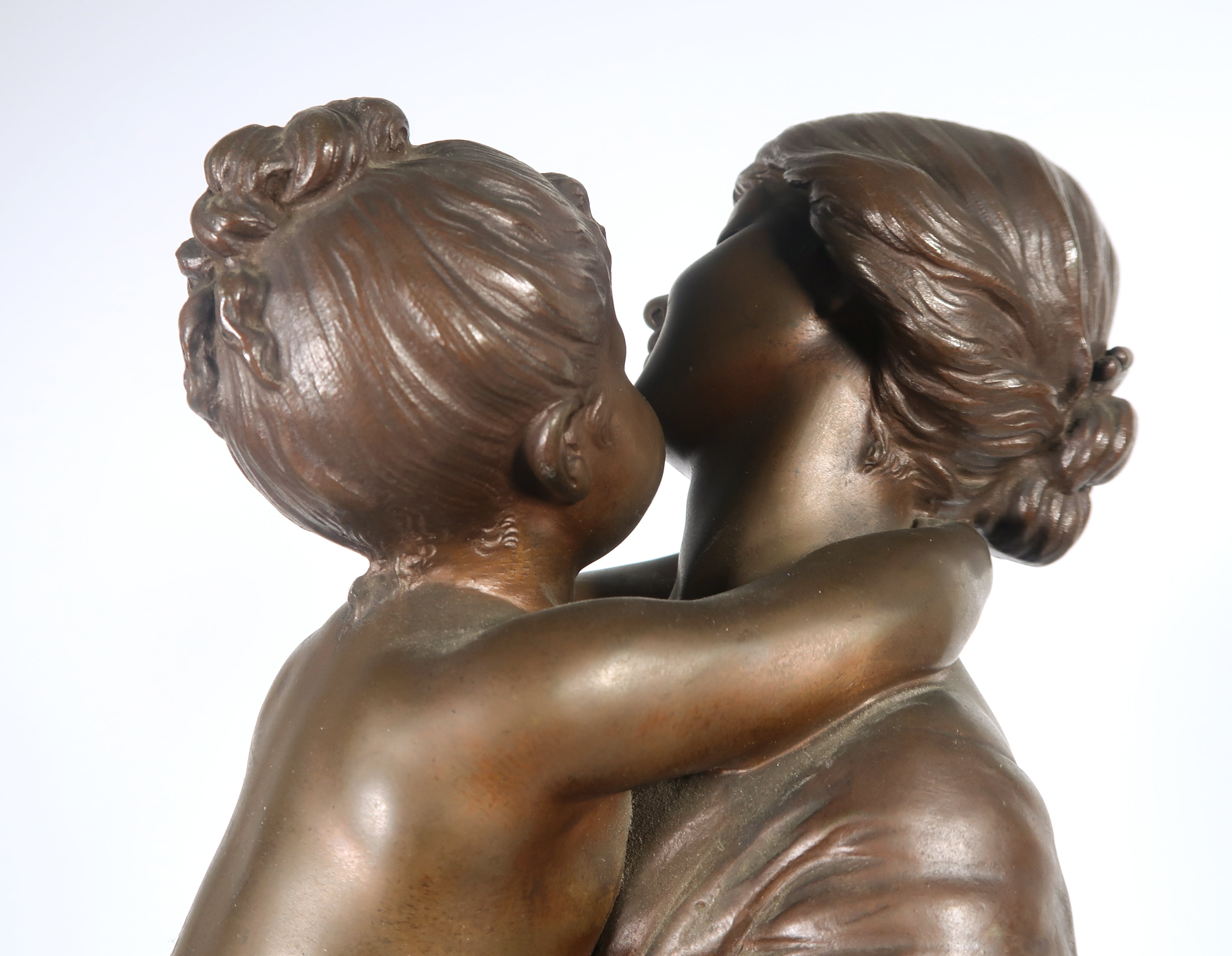 Charles Georges Ferville Suan - Bronzen beeld, Moeder met kind (Groot) kopen? Bied vanaf 350!