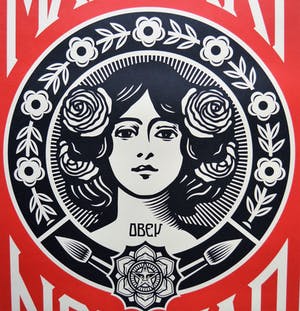 Buy Shepard Fairey - MAKE ART NOT WAR - gesigneerd? Bid from 1!