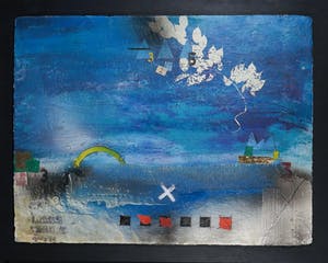 Theo Koster - Mixed media papier op hout, Zonder titel - Ingelijst (Groot en zwaar) kopen? Bied vanaf 80!