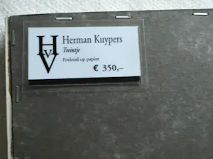 Herman Kuypers - Ingelijste potloodtekening , Trein – 2006 - Lijst, 23½ x 98 cm. kopen? Bied vanaf 100!