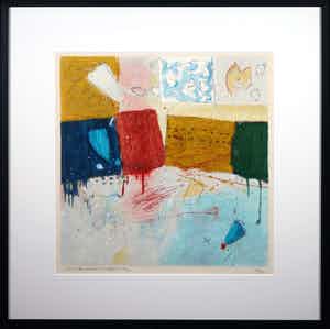 Alexander Vogels - Zeefdruk, Zonder titel - Ingelijst verkocht voor € 70!