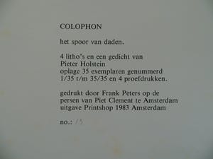 Pieter Holstein - Het spoor van daden kopen? Bied vanaf 250!