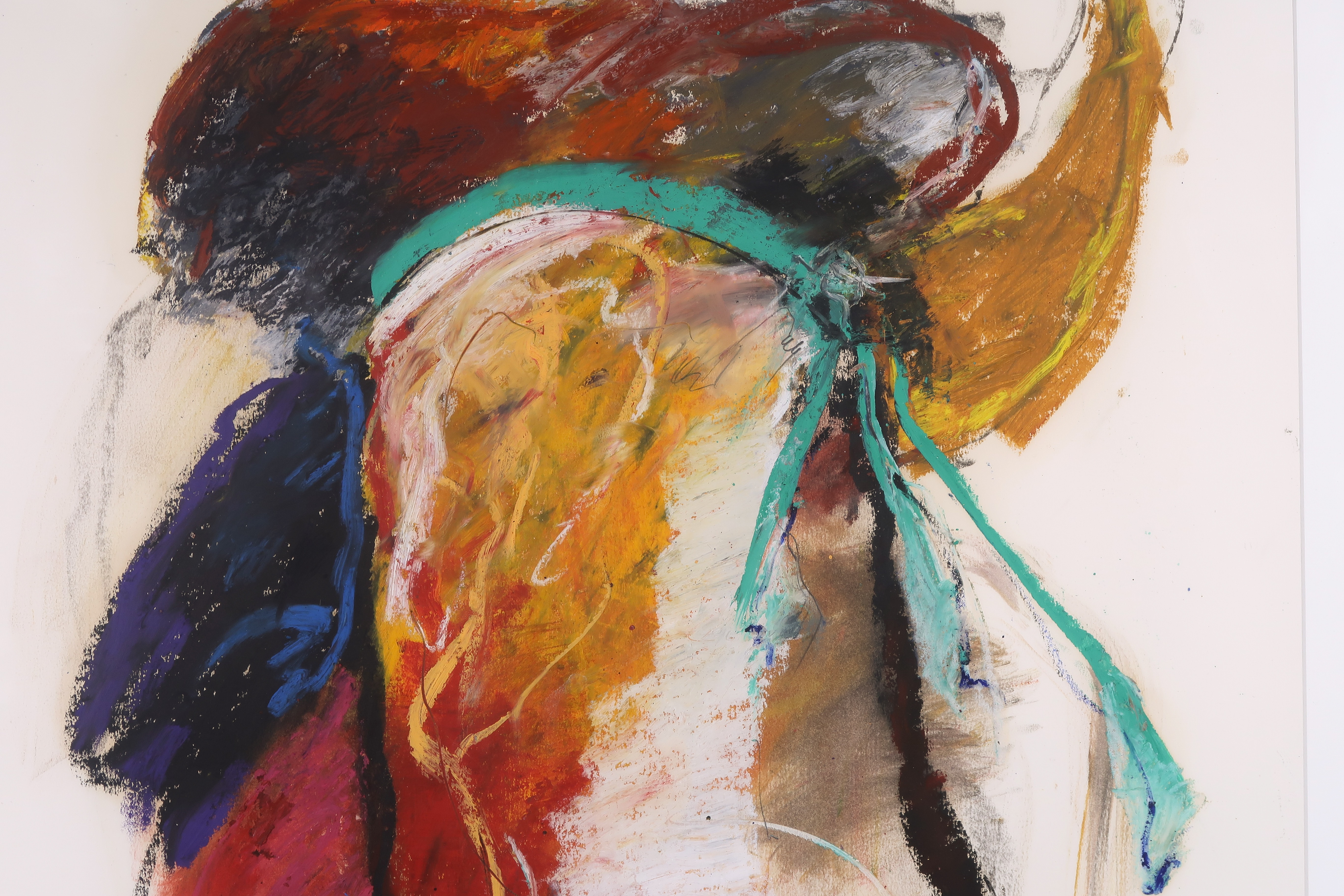 O.C. Hooymeijer - Krijt op papier, Abstracte compositie - Ingelijst kopen? Bied vanaf 1!