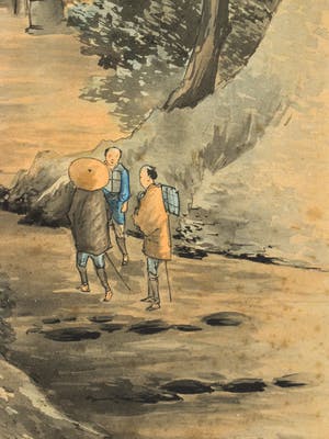 Niet of onleesbaar gesigneerd - Wandeling (Aziatisch tafereel) kopen? Bied vanaf 1!