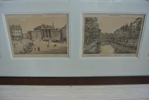Niet of onleesbaar gesigneerd - Zestien Stadsgezichten & Brochure 'Herinnering aan Amsterdam' 1883 kopen? Bied vanaf 1!