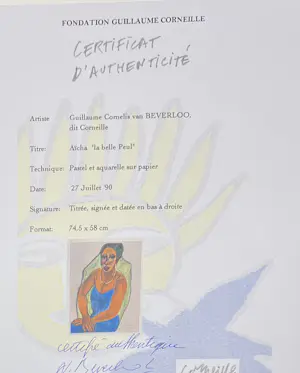 Corneille - Groot pastel en aquarel op papier, Aïcha, de mooie Peul, 1990 kopen? Bied vanaf 6000!