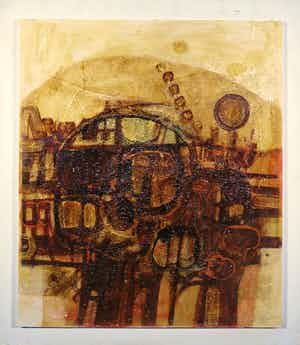 Jack Harden - Gemengde techniek op board, Landschap voor Sharon Tate - Ingelijst verkocht voor € 1!