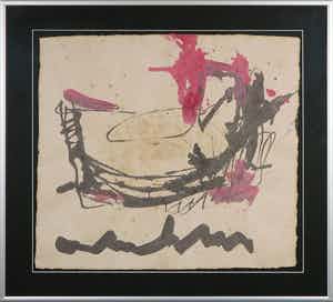 Anton Heyboer - Gemengde techniek op papier, Zonder titel - Ingelijst verkocht voor € 1!