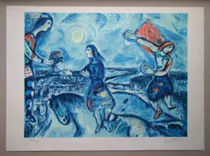 AcheterMarc Chagall - Lovers over Paris - Lithografie - 1985? Enchérissez de 300!