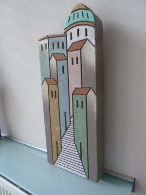 Niet of onleesbaar gesigneerd - Mediterraans stads/dorpsgezicht (Provence/Toscane) kopen? Bied vanaf 1!