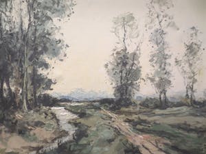 Gerard Roemers - Frankrijk, Zandpad langs beek.. kopen? Bied vanaf 80!