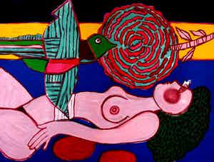 Corneille - litho: Nu a la rose - 1981 verkocht voor € 295!