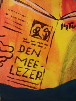 Kamagurka - groot schilderij gemaroufleerd op linnen 140 x 100 cm, gesigneerd kopen? Bied vanaf 2600!