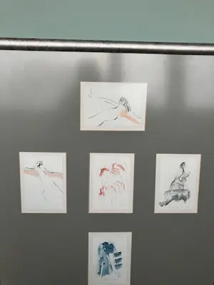 Jan Montyn - diverse werken ca h16/b12 collage van krijt, inkt en aquarel in fraaie lijst kopen? Bied vanaf 149!