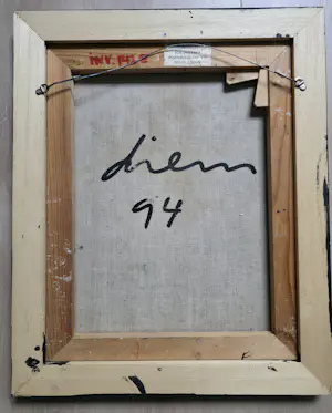 Peter Diem - Gemengde techniek op doek - ingelijst - 1994 kopen? Bied vanaf 750!