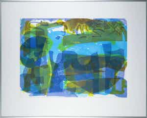 Rob van Doeselaar - Litho, Abstracte compositie - Ingelijst (Groot) verkocht voor € 1!