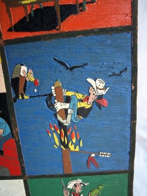 Curiosa - 12 Uit linoleum gesneden covers Lucky Luke – Groot – jaren ‘70 kopen? Bied vanaf 1!