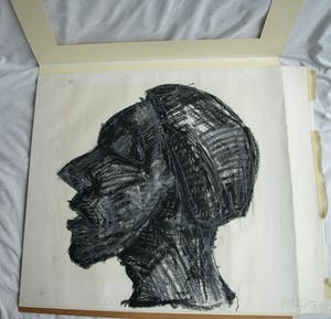 Niet of onleesbaar gesigneerd - Ingelijste tekening, Portret – Gallery Abbott and Holder, Londen - 1985 kopen? Bied vanaf 1!