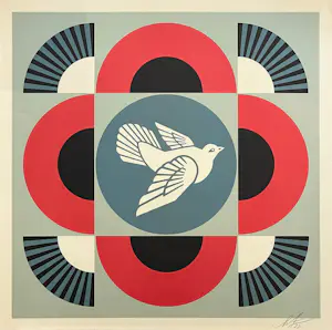 Shepard Fairey - GEOMETRIC DOVE RED Signed Lithograph kopen? Bied vanaf 10!