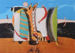 Cor de Jong - Zeefdruk, Het voorteken - Ingelijst kopen? Bied vanaf 20!