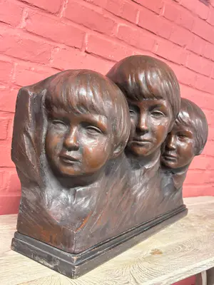 Georges Wasterlain - 3 kinderhoofdjes in terracotta kopen? Bied vanaf 249!