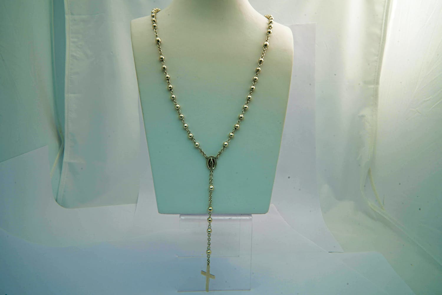 15- Fraai massief 2e gehalte zilveren Rozenkrans & Madonna collier - GROOT! kopen? Bied vanaf 120!