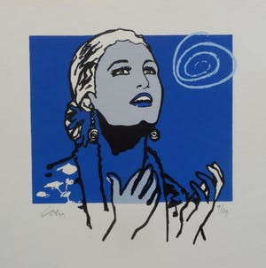 Niet of onleesbaar gesigneerd - Kleurenzeefdruk EVITA Gesigneerd. kopen? Bied vanaf 1!