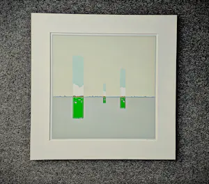 Han Jansen - grote minimalist. zeefdruk "mooi weer palen" - Epr. d'Art. exemplaar - gesign. kopen? Bied vanaf 81!