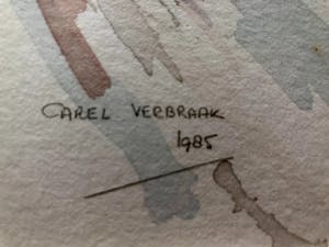 Carel Verbraak - 2 Schitterende gesigneerde aquarellen in passe-partout van " CLOWN " kopen? Bied vanaf 45!