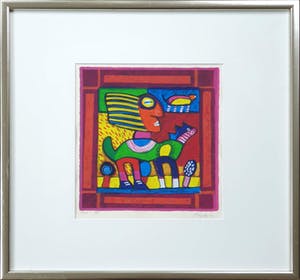 Clemens Briels - Figuren "XV" (2002) - Ingelijst kopen? Bied vanaf 95!