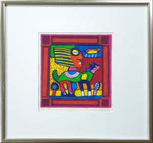 Clemens Briels - Figuren "XV" (2002) - Ingelijst verkocht voor € 95!