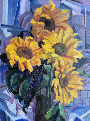 Herman Bieling - olieverf op doek | 'Zonnebloemen' | 1922 kopen? Bied vanaf 2000!