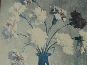 Hendricus Dievenbach - omstreeks 1900 te dateren aquarel "bloemen in blauw glazen vaasje" kopen? Bied vanaf 26!