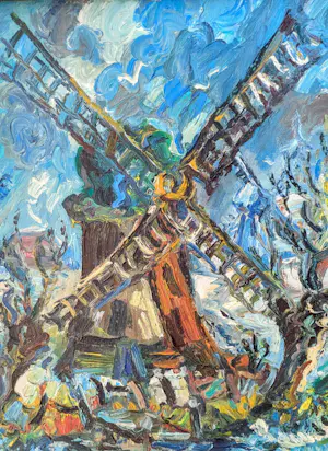 Jan Makkes - Windmolen in expressief landschap kopen? Bied vanaf 150!