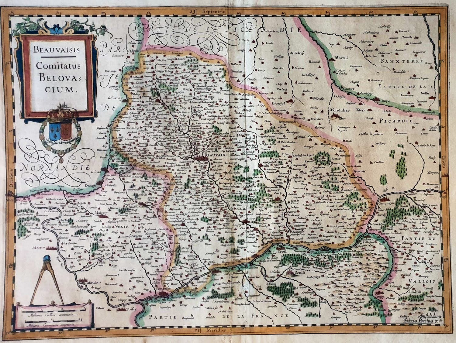Hendrik Hondius - Mercator Frankrijk Beauvais Oude Kaart 1619 kopen? Bied vanaf 35!