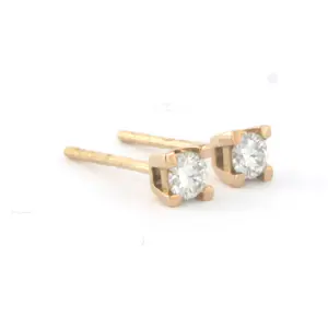 18k rosé gouden solitair oorknoppen met briljant geslepen diamant tot. 0.22ct kopen? Bied vanaf 290!