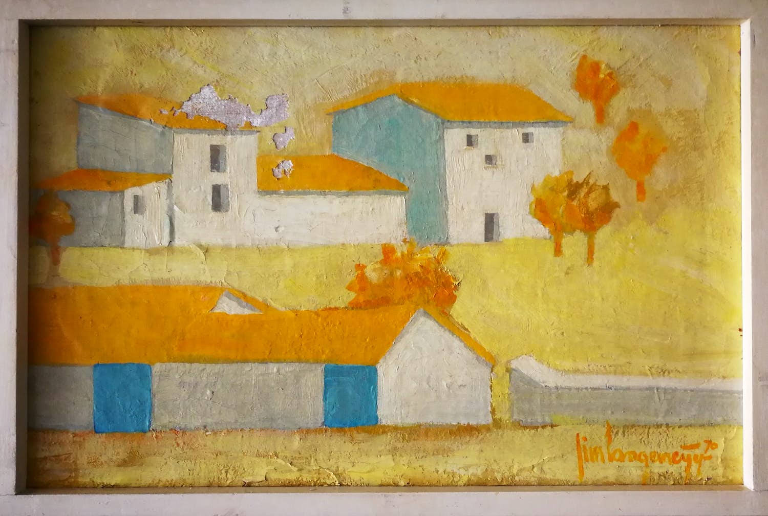 Jim Langemeijer - Zonnig werk. Huis en bomen. verkocht voor € 99!